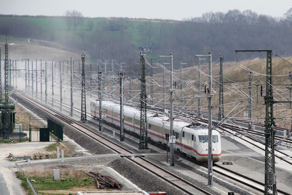 ICE-S Langzug mit 330 km/h zwischen Bibra- und Finnetunnel,  Messfahrten für Oberbau, Oberleitung, GSM-R Funk und ETCS